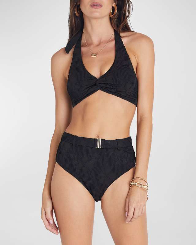 Raven Marilyn Belted High-Waisted Bikini Bottoms